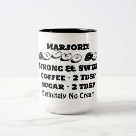 Funky Moderne Minimalistische Naam Koffieliefhebbe Tweekleurige Koffiemok