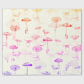 Funky Moderne Retro Kleurrijke Paddenstoelen Cadeaupapier (Vlak)