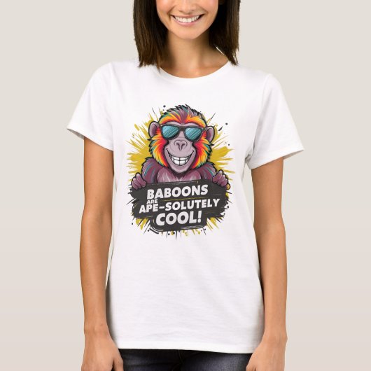 Funky Monkey: Bavianen zijn gaaf T-shirt (Voorkant)