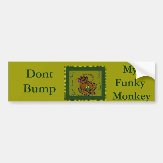 Funky Monkey Bumpersticker (Voorkant)