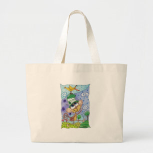Funky Monkey en Banana Bird Grote Tote Bag