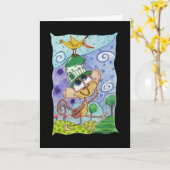 Funky Monkey en Banana Bird Kaart (Gele Bloem)