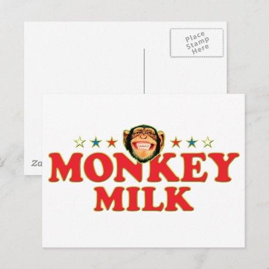 Funky Monkey Milk Briefkaart (Voorkant / Achterkant)