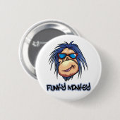 Funky Monkey Ronde Button 5,7 Cm (Voorkant /achterkant)