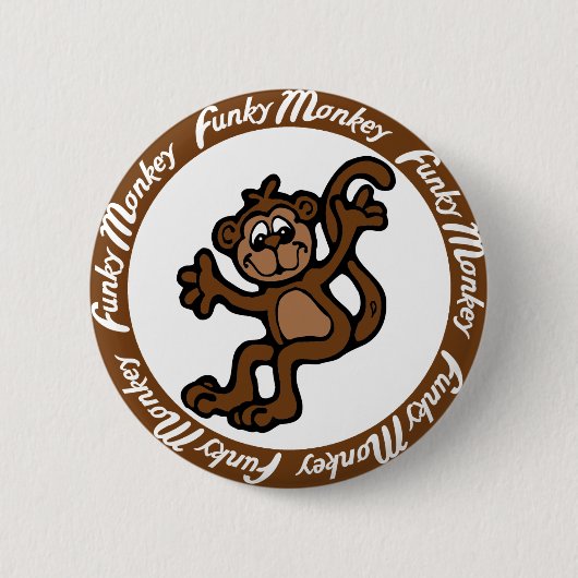 Funky Monkey Ronde Button 5,7 Cm (Voorkant)