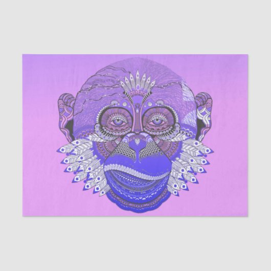 Funky Monkey Tribal Feathers Tissuepapier (Voorkant)