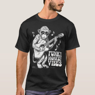 Funky Monkey Vibes Gitaarontwerp voor Muziek Liefh T-shirt
