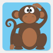 Funky Monkey Vierkante Sticker (Voorkant)