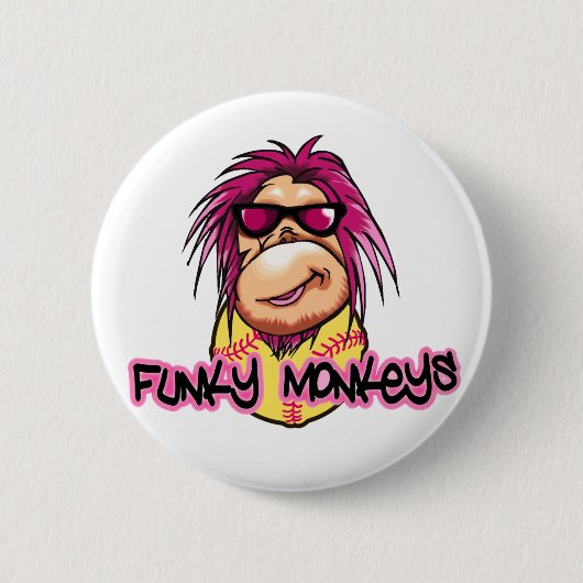 Funky Monkeys Ronde Button 5,7 Cm (Voorkant)