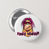 Funky Monkeys Ronde Button 5,7 Cm (Voorkant /achterkant)