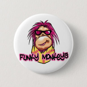 Funky Monkeys Ronde Button 5,7 Cm