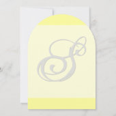 Funky Monogram Elegant Yellow Grey Silver Metallic Kaart (Achterkant)