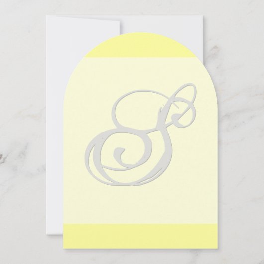Funky Monogram Elegant Yellow Grey Silver Metallic Kaart (Achterkant)
