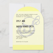 Funky Monogram Elegant Yellow Grey Silver Metallic Kaart (Voorkant)