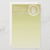 Funky Monogram Limoen Stationery Briefpapier (Voorkant / Achterkant)