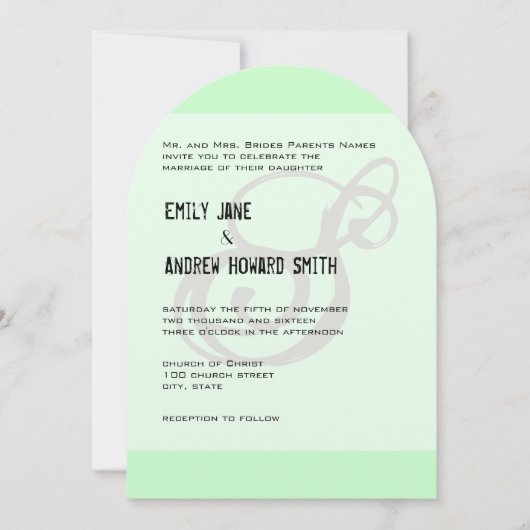 Funky Monogram Mint Green Grey of Om het even welk Kaart (Voorkant)