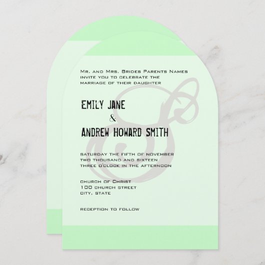 Funky Monogram Mint Green Grey of Om het even welk Kaart (Voorkant / Achterkant)