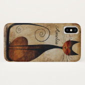 Funky mooie kat iPhone X Hoesje (Achterkant (horizontaal))