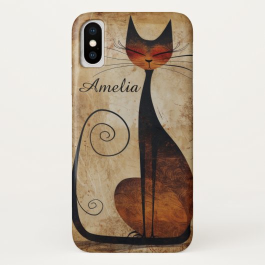 Funky mooie kat iPhone X Hoesje (Achterkant)