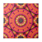 Funky Mosaic Geometric Oranje en Roze Backsplash Tegeltje (Voorkant)