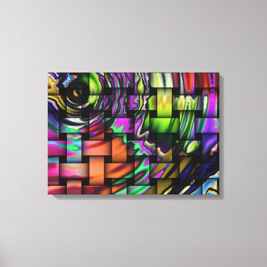 Funky Mosaic Wrapped Canvas Afdruk (Voorkant)