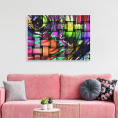 Funky Mosaic Wrapped Canvas Afdruk (Insitu (Woonkamer))