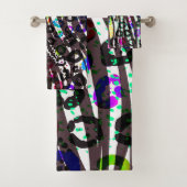 Funky Multi-Animal Print Pattern Heldere kleuren Bad Handdoek (Insitu)