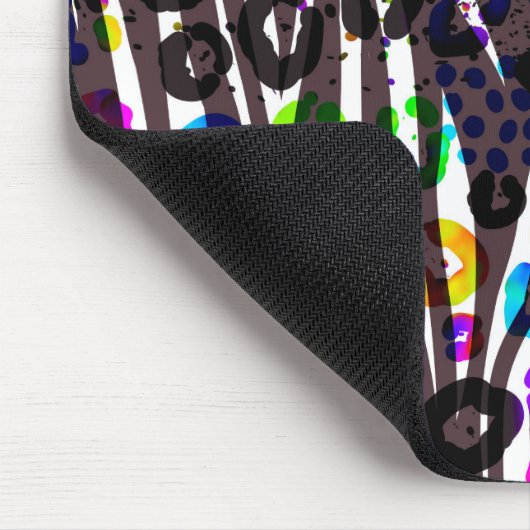 Funky Multi-Animal Print Pattern Heldere kleuren Muismat (Hoek)