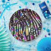 Funky Multi-Animal Print Pattern Heldere kleuren Papieren Bordje (Feest)