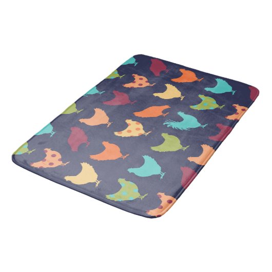 Funky Multi-Color Chicken Pattern Badmat (Gekanteld)