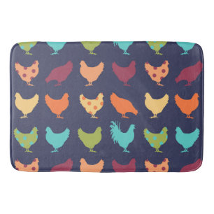 Funky Multi-Color Chicken Pattern Badmat