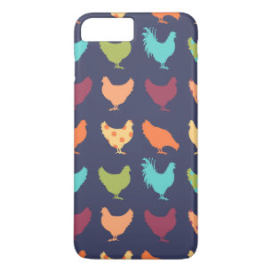 Funky Multi-Color Chicken Pattern iPhone 8/7 Plus Hoesje