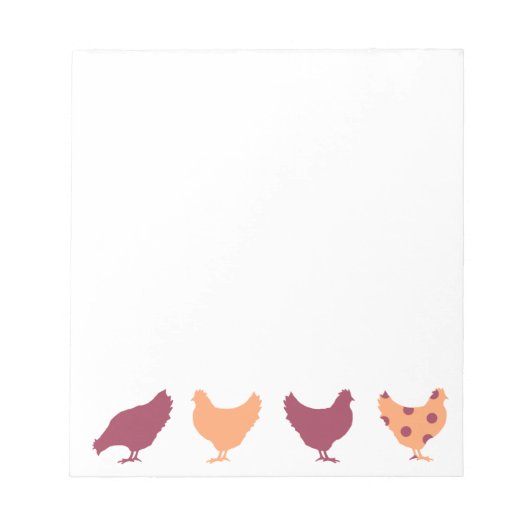 Funky Multi-Color Chicken Pattern Notitieblok (Voorkant)