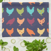 Funky Multi-Color Chicken Pattern Theedoek (Gevouwen)
