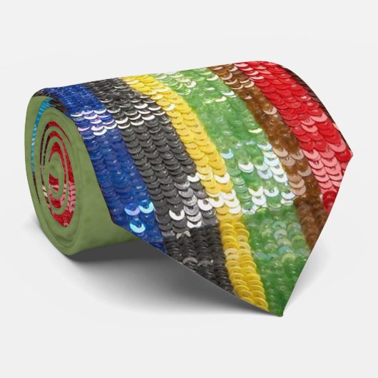 Funky Multi-Color Sequin Rhinestone Stropdas (Opgerold)