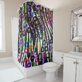 Funky Multi Dierprint Patroon Felle Kleuren Douchegordijn