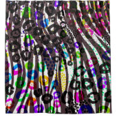 Funky Multi Dierprint Patroon Felle Kleuren Douchegordijn (Voorkant)