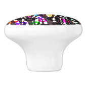 Funky Multi Dierprint Patroon Felle Kleuren Keramische Knop (Zijkant)