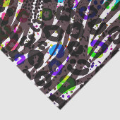 Funky Multi Dierprint Patroon Felle Kleuren Tissuepapier (Detail)