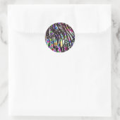 Funky multi dierprintpatroon heldere kleuren ronde sticker (Tas)