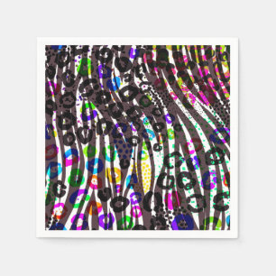 Funky multi dierprintpatroon in levendige kleuren servet