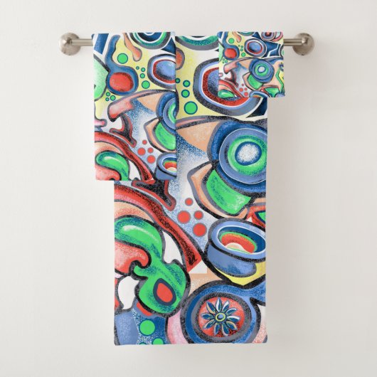 Funky Multicolor Abstract Bad Handdoek (Insitu)