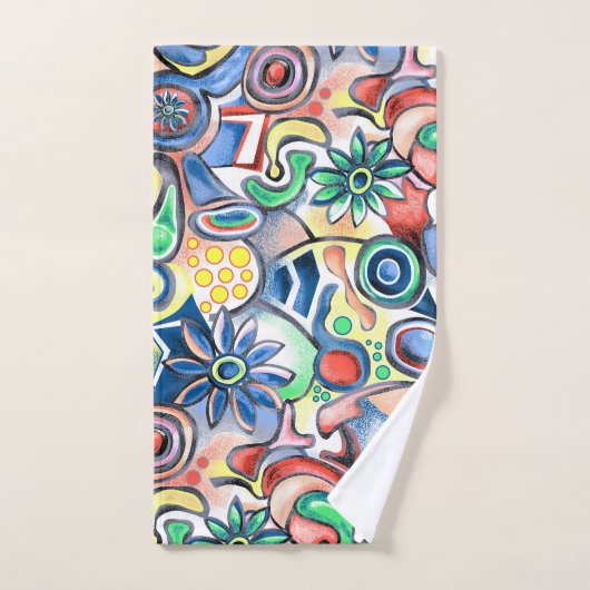 Funky Multicolor Abstract Bad Handdoek (Handdoek)