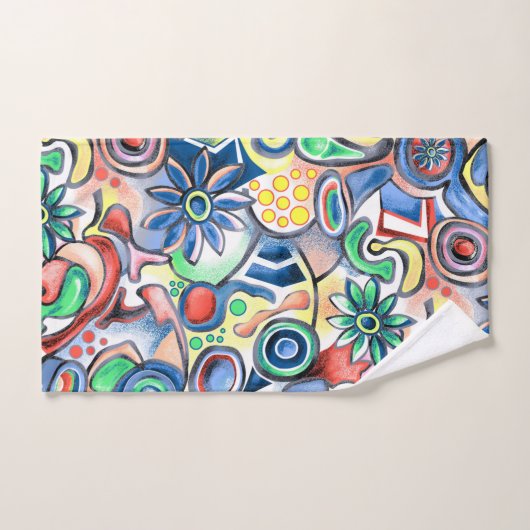 Funky Multicolor Abstract Bad Handdoek (Handdoek)