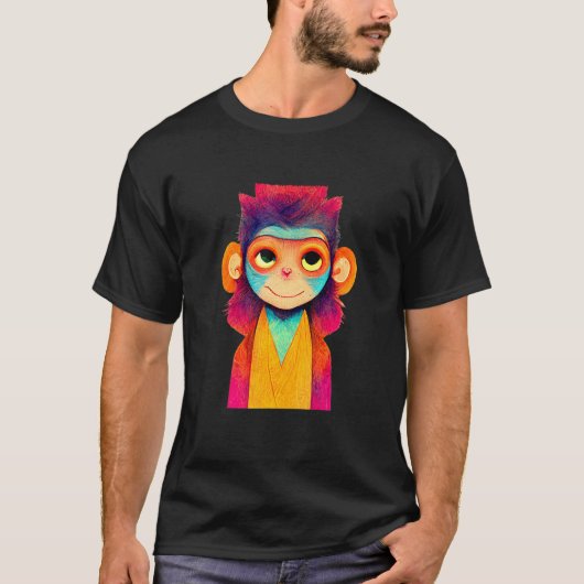 Funky Munky Happy Stylish Monkey T-shirt (Voorkant)