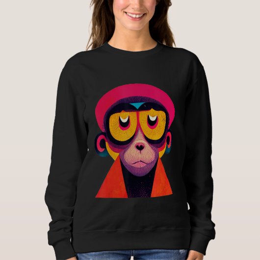 Funky Munky Hipster Monkey Trui (Voorkant)