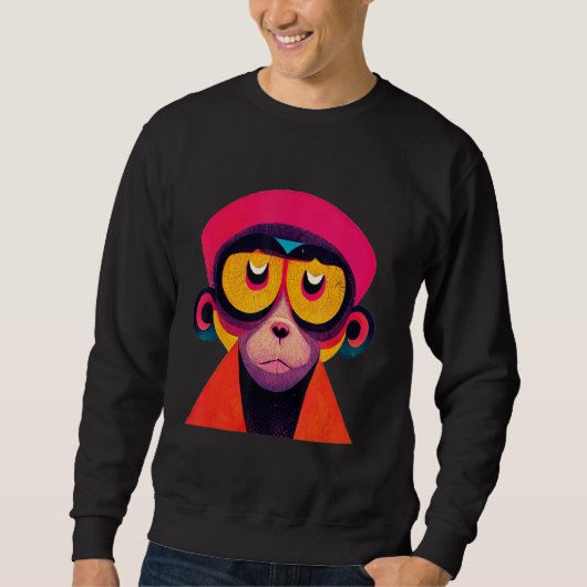 Funky Munky Hipster Monkey Trui (Voorkant)