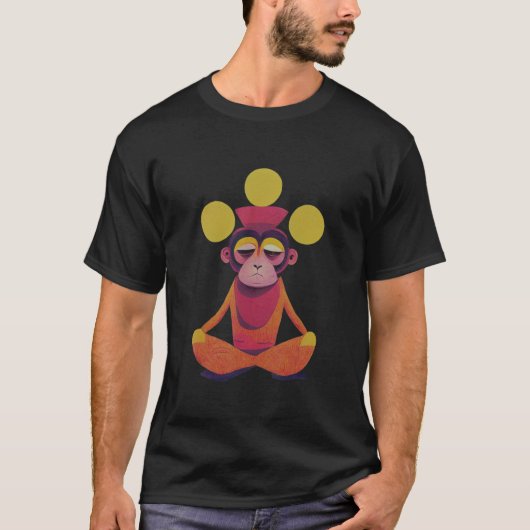 Funky Munky Meditating Monkey Design_1 T-shirt (Voorkant)