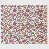Funky Mushroom Pattern Earth Tones Cadeaupapier (Vlak)