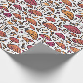 Funky Mushroom Pattern Earth Tones Cadeaupapier (Hoek)
